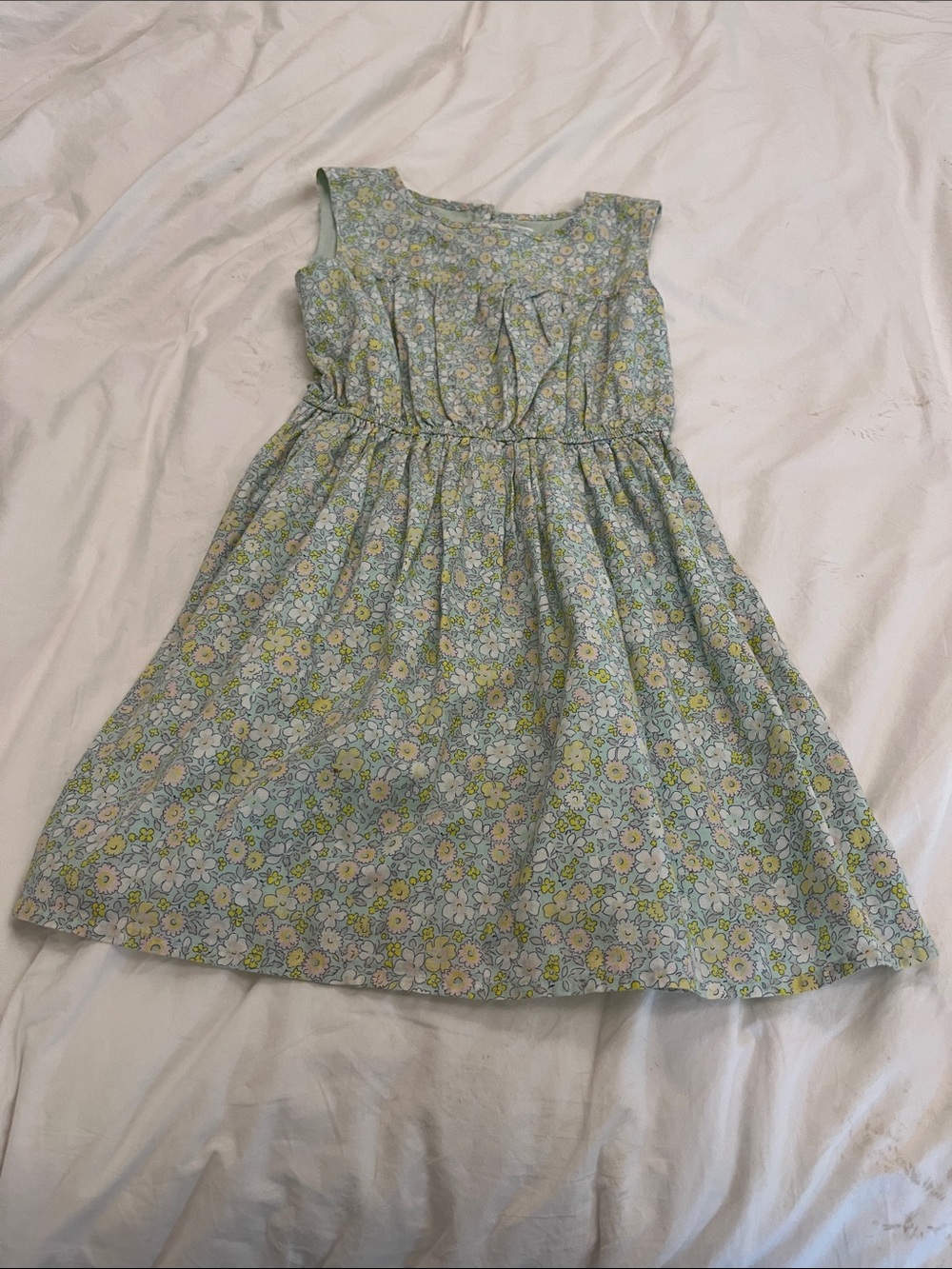 GAP Girls Floral Dress in Light Blue and Yellow